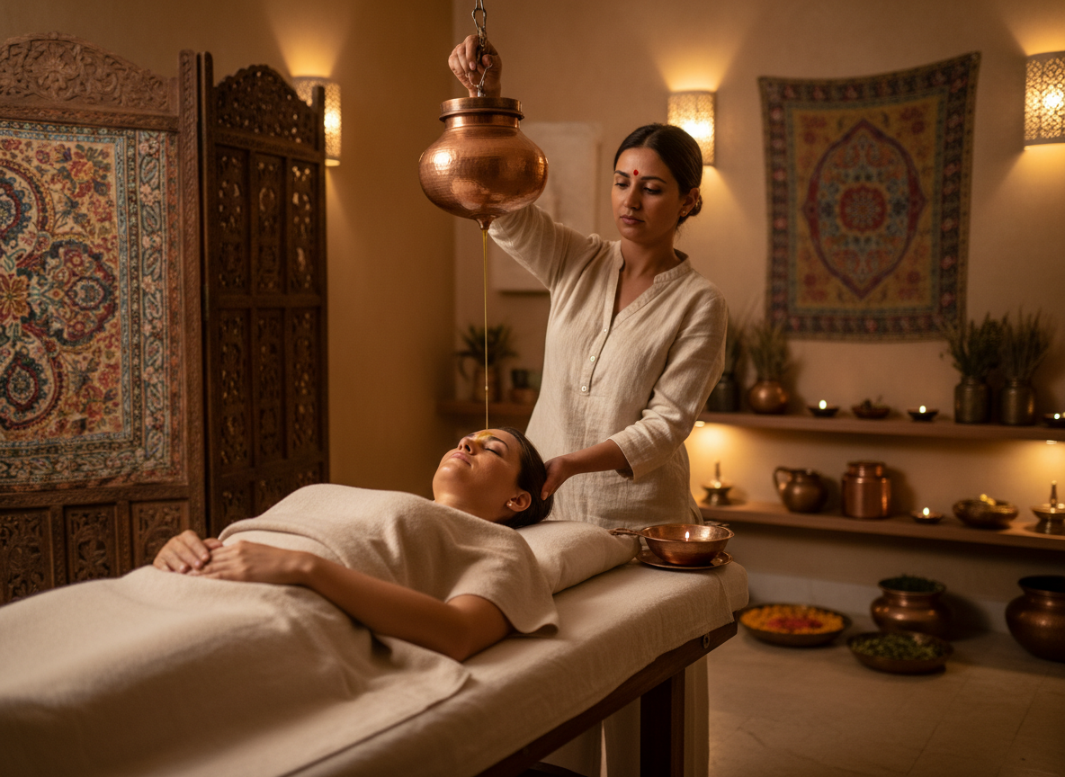 Ayurvedic Panchakarma Shirodhara Treatment
