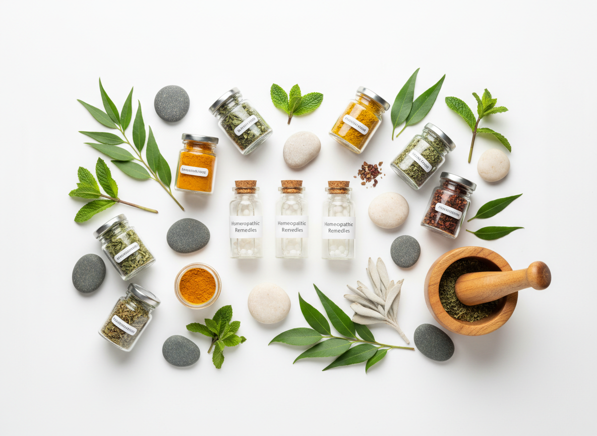 Holistic Healing Natural Medicine Flatlay